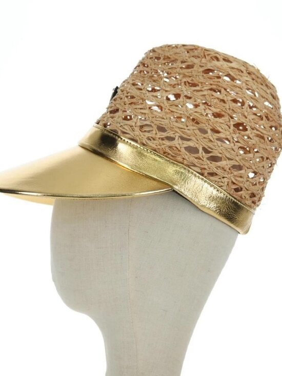 PRADA Hat Raffia S Beige 1HC225 Auth BAZ670M main image 5